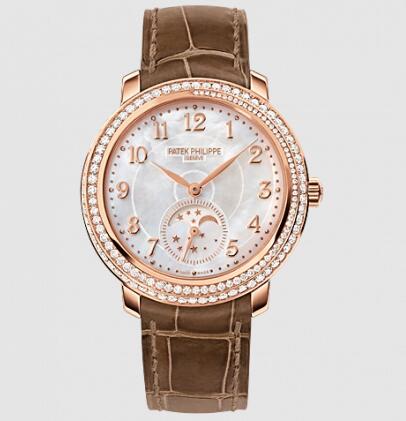 Replica Watch Patek Philippe Moonphase 4968 Rose Gold White Mother of Pearl 4968R-001